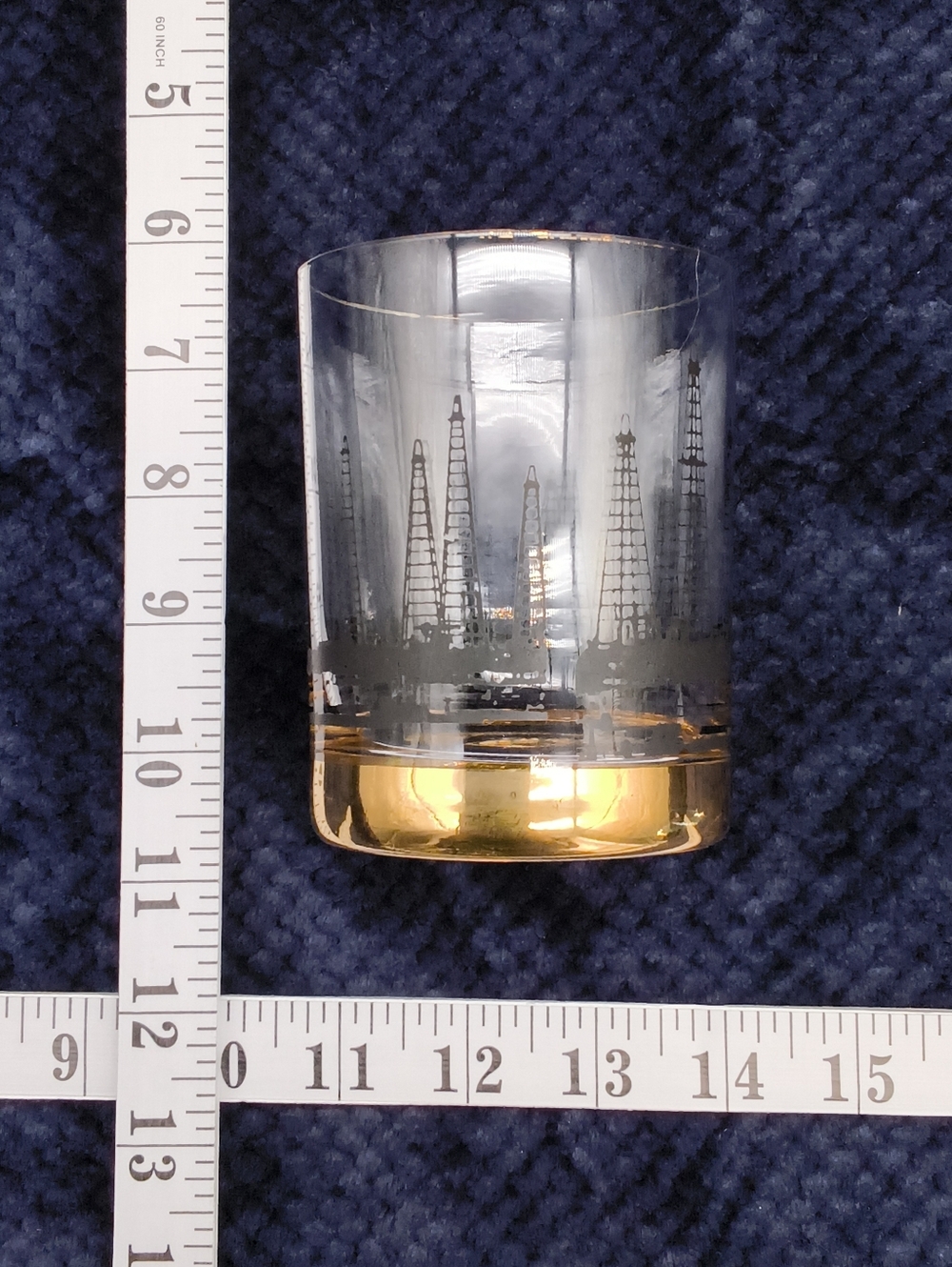 Vintage Mid-Century Modern "Black Gold" Oil Derrick Highball Glasses – Set of 2 - Picture 8 of 8